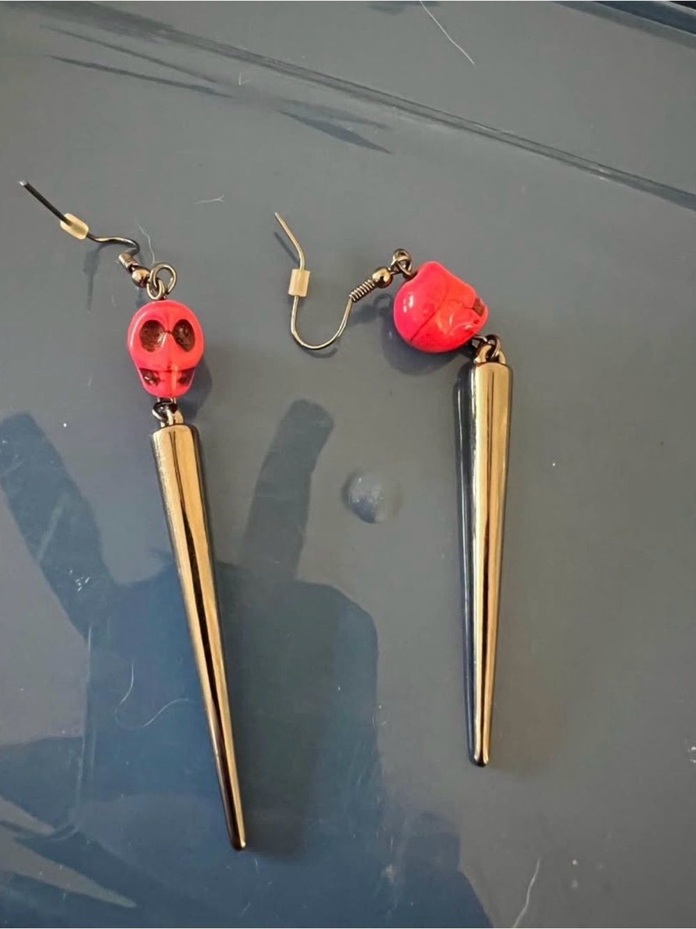 Pink skull earrings